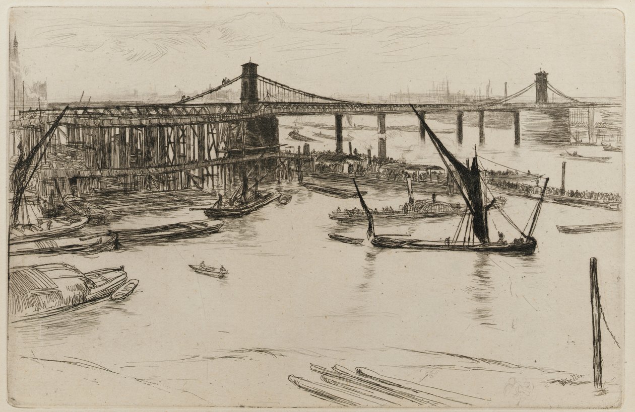 Vanha Hungerford Bridge tekijältä James Abbott McNeill Whistler