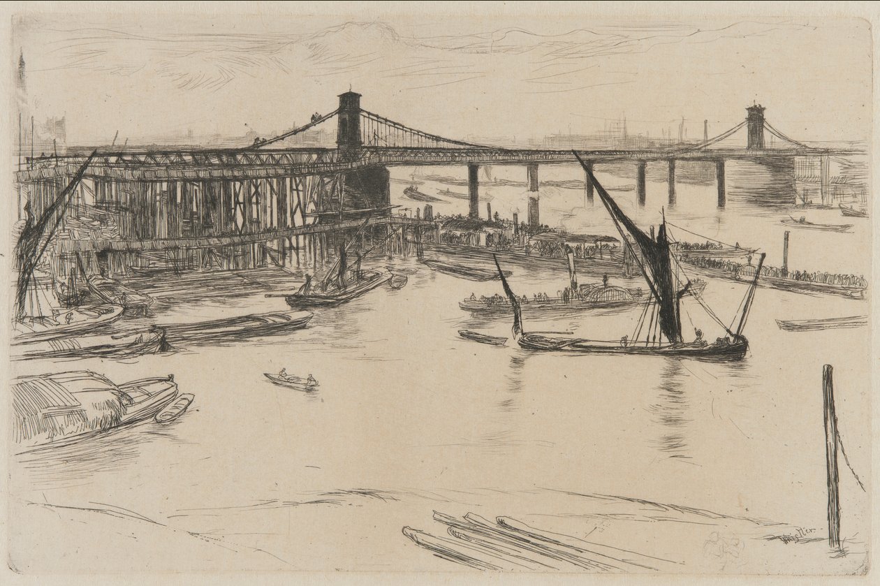 Vanha Hungerford Bridge tekijältä James Abbott McNeill Whistler