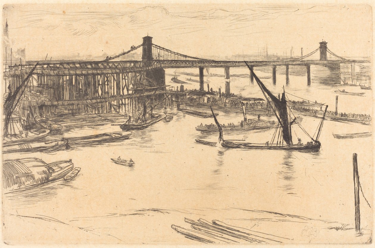 Vanha Hungerford Bridge tekijältä James Abbott McNeill Whistler