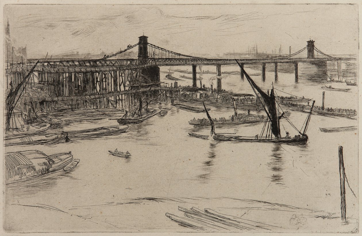 Vanha Hungerford Bridge tekijältä James Abbott McNeill Whistler