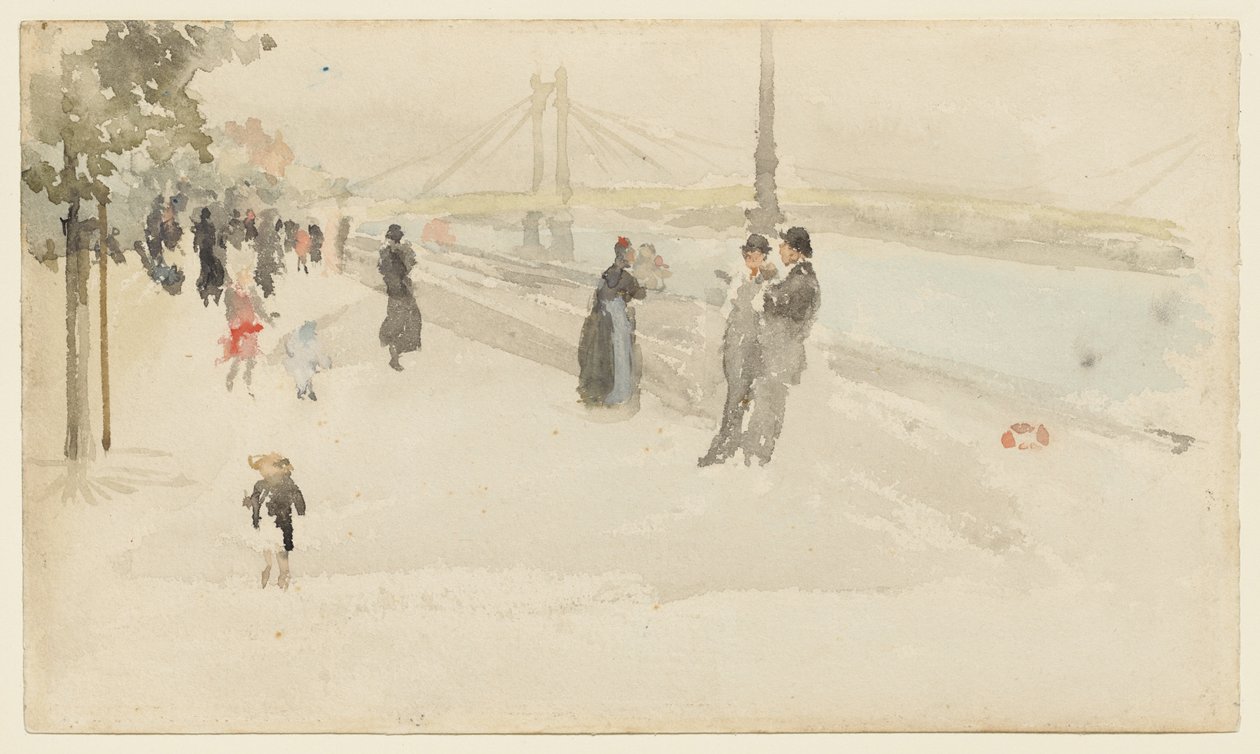 Vaaleanpunainen ja hopea - Chelsea, rantapenger tekijältä James McNeill Whistler
