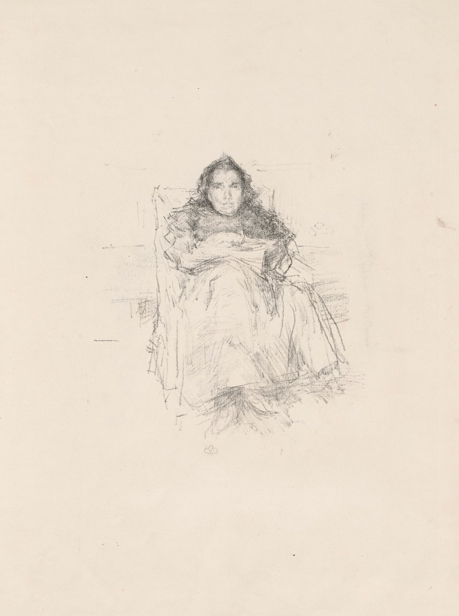 Muotokuvatutkimus: Mrs. Philip, nro 3 (recto) Muotokuvatutkimus: Geneviève Mallarmé (verso) tekijältä James McNeill Whistler