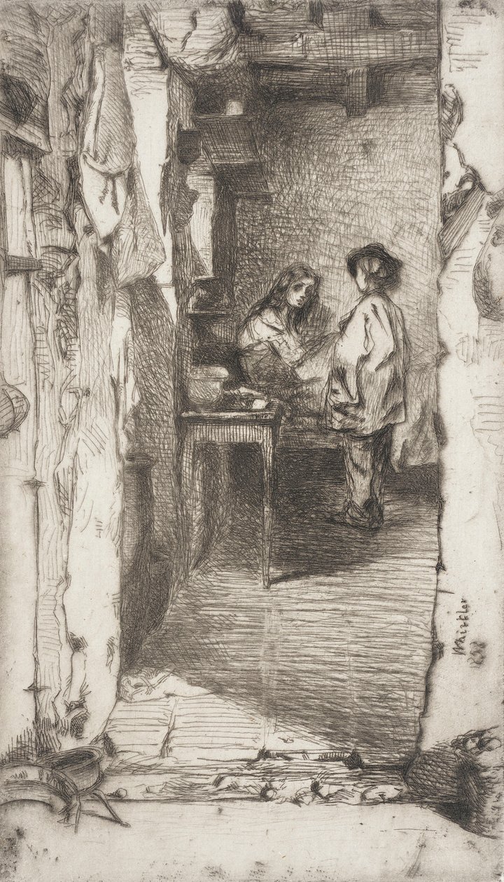 Lumppujen kerääjät, Quartier Mouffetard, Pariisi tekijältä James McNeill Whistler