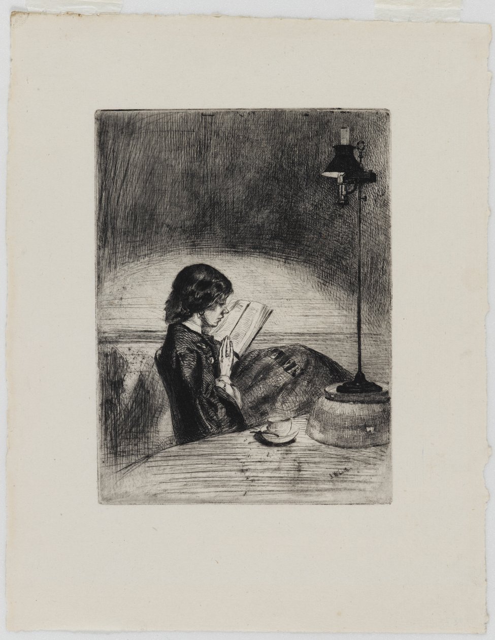 Lukeminen lampun valossa tekijältä James Abbott McNeill Whistler