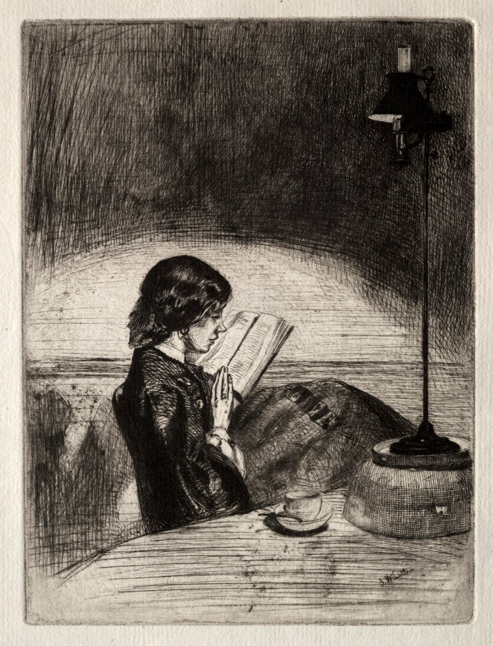 Lukeminen lampunvalossa tekijältä James McNeill Whistler