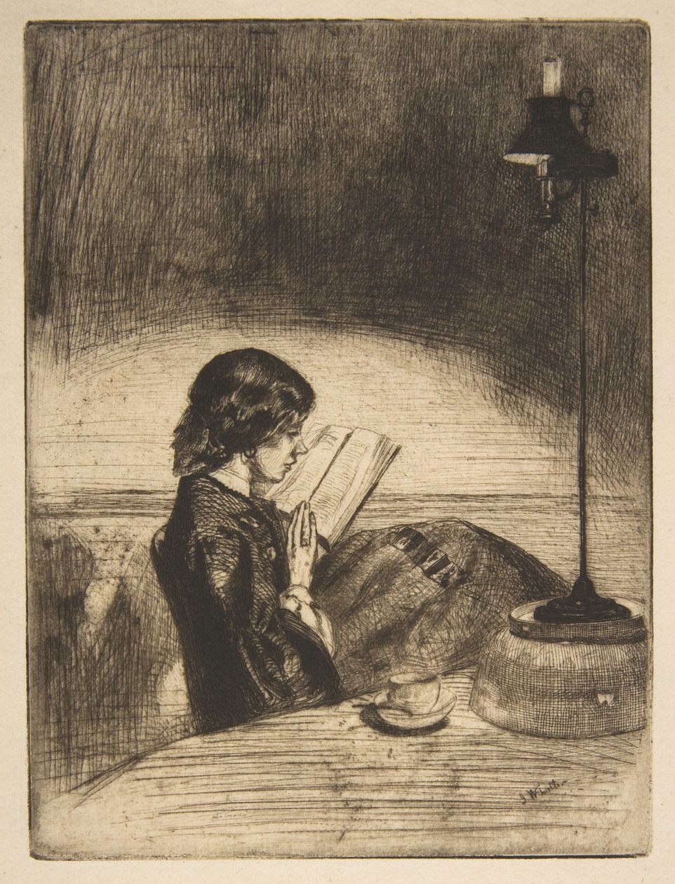 Lukeminen lampun valossa tekijältä James McNeill Whistler