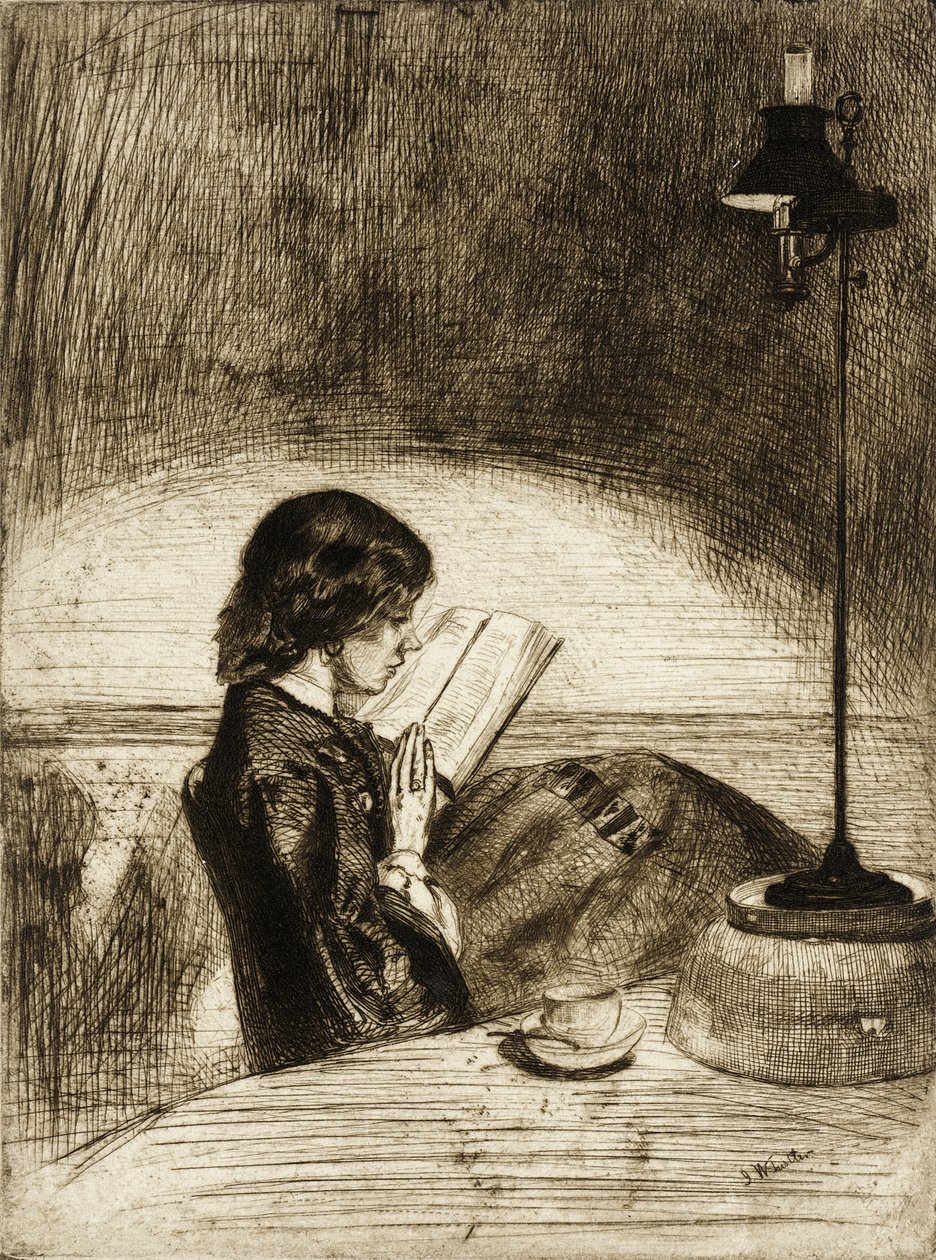 Lukeminen lampun valossa tekijältä James McNeill Whistler