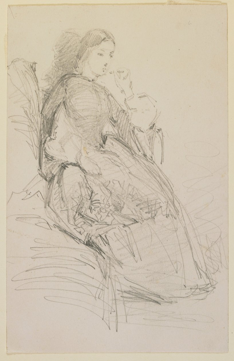 Istuva nainen, tupakoi tekijältä James Abbott McNeill Whistler
