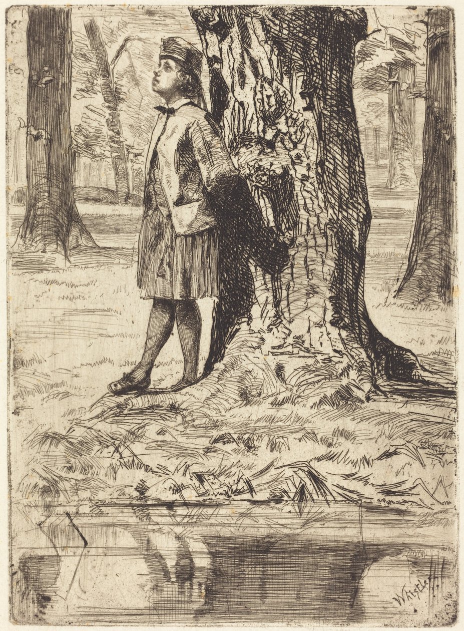 Seymour seisomassa puun alla tekijältä James McNeill Whistler