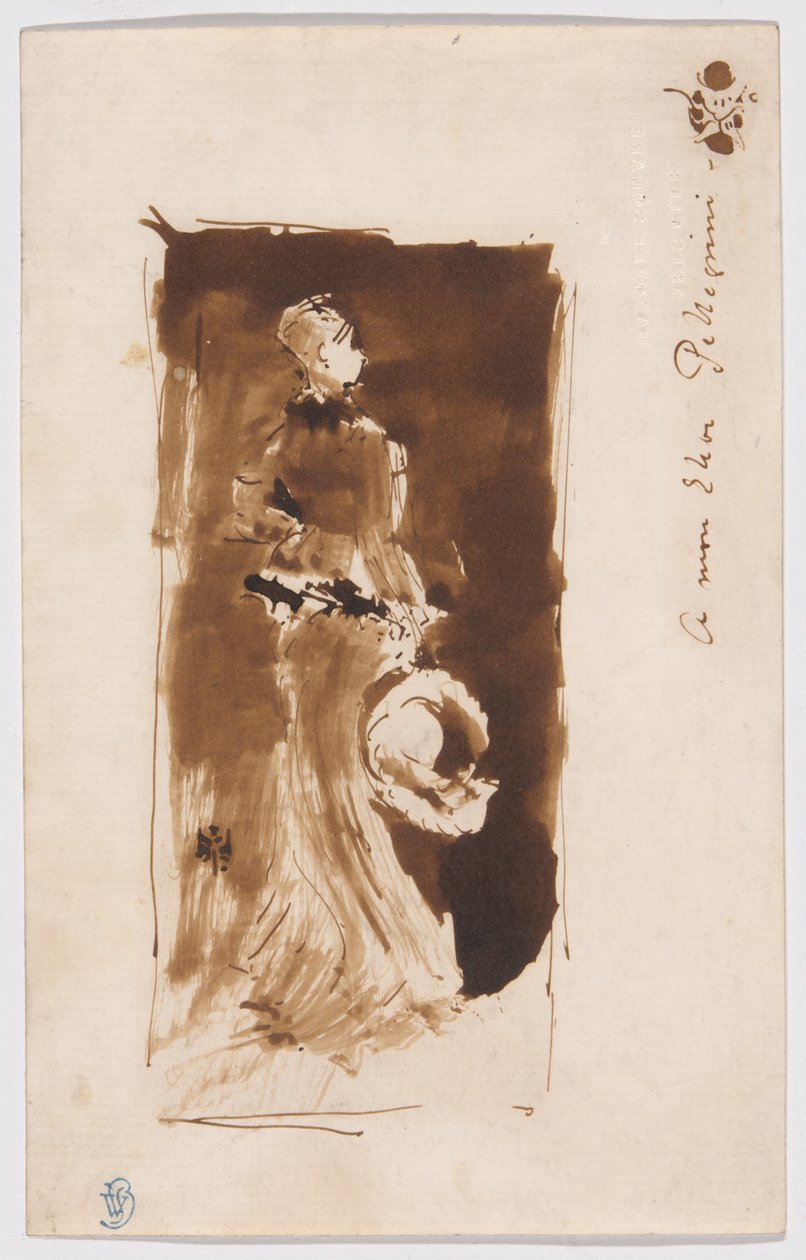 Luonnos teoksen "Arrangement in Brown and Black" jälkeen: Rosa Corderin muotokuva" tekijältä James McNeill Whistler
