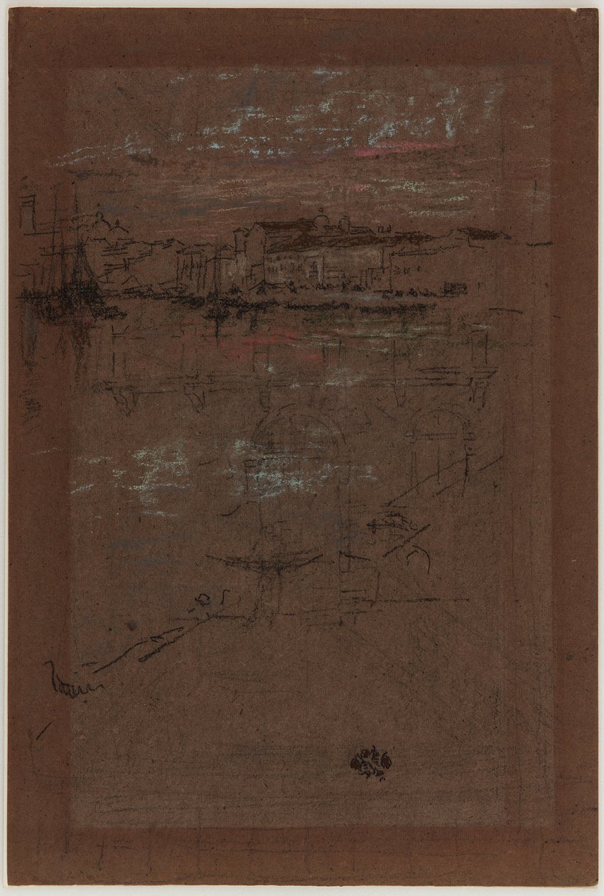 Auringonlasku, punaisena ja ruskeana tekijältä James Abbott McNeill Whistler