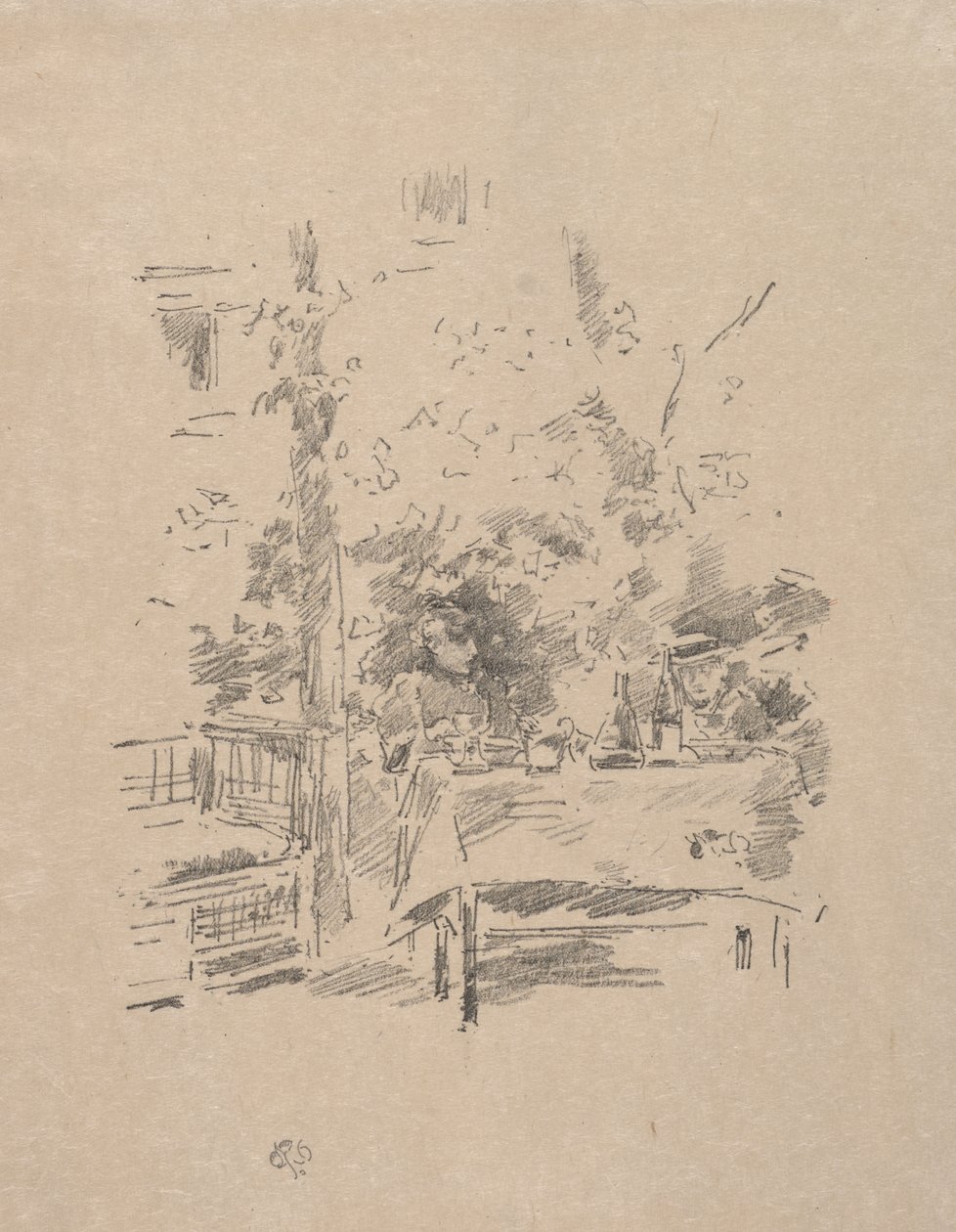 Kaksinkeskinen kohtaaminen puutarhassa tekijältä James McNeill Whistler