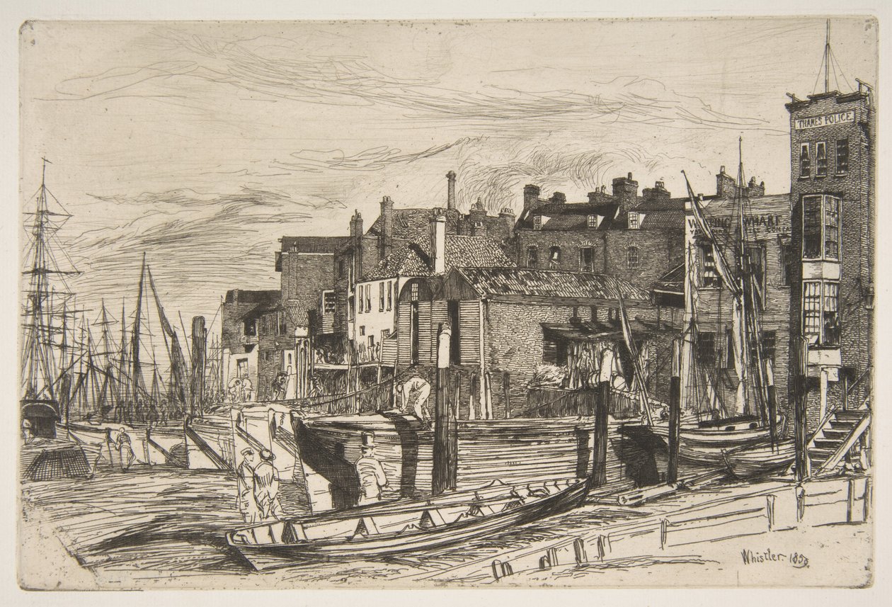Thamesin jokipoliisi (Wapping Wharf) tekijältä James McNeill Whistler