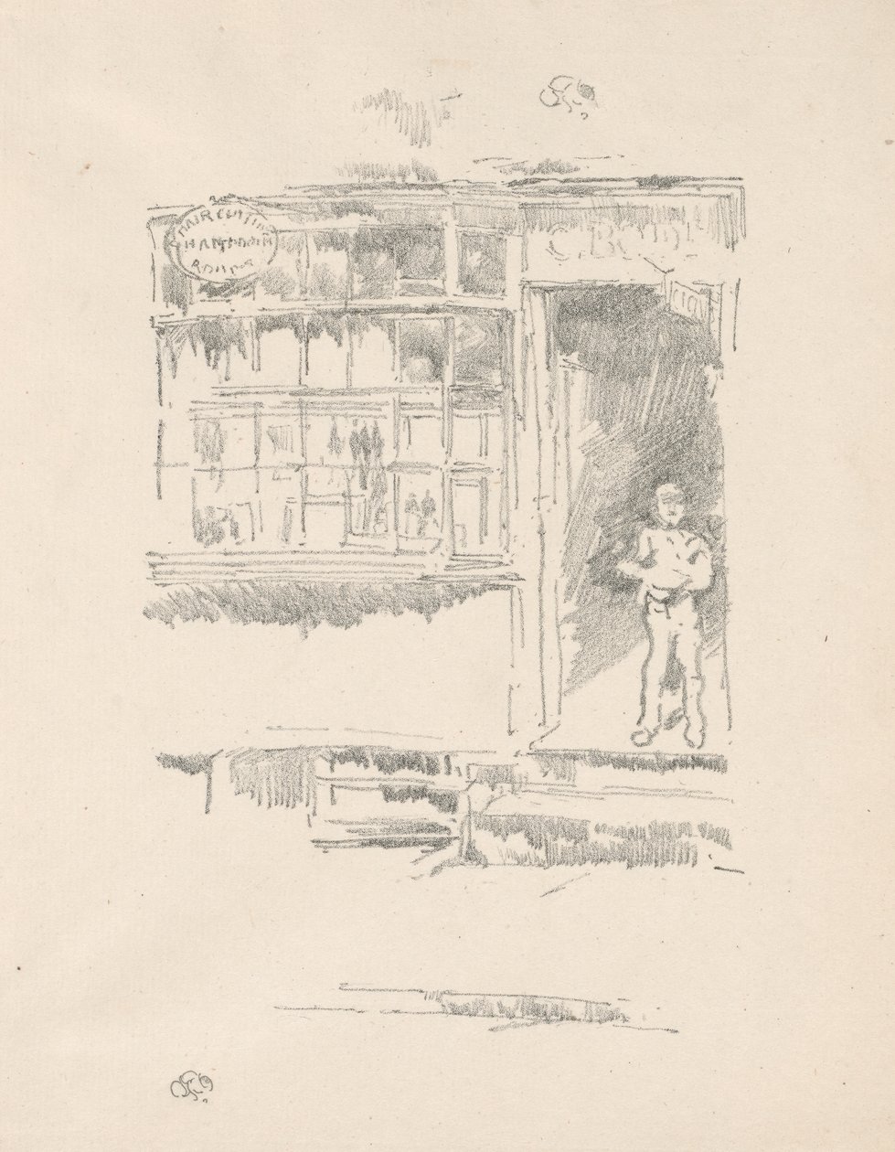 Parturi-kampaamo Mewsissa tekijältä James McNeill Whistler