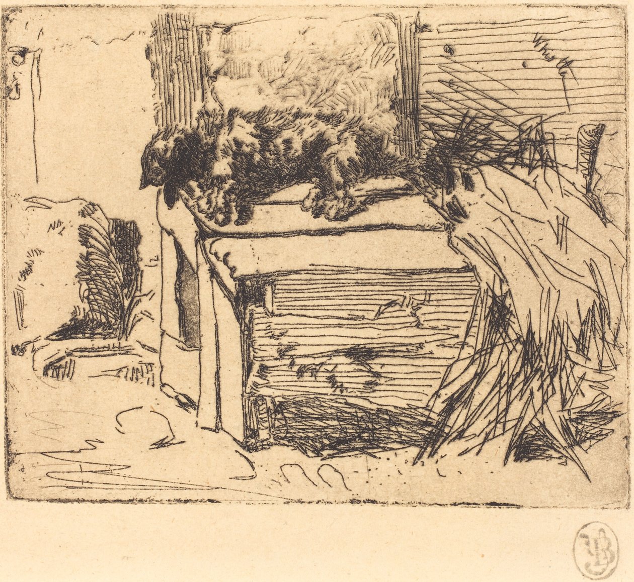 Koira kennelissä tekijältä James Abbott McNeill Whistler
