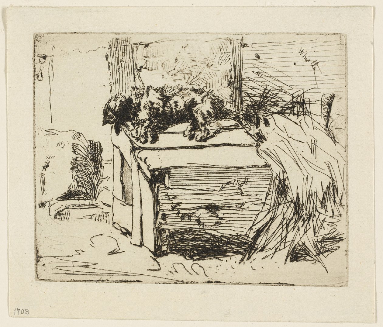 Koira kennelissä tekijältä James Abbott McNeill Whistler