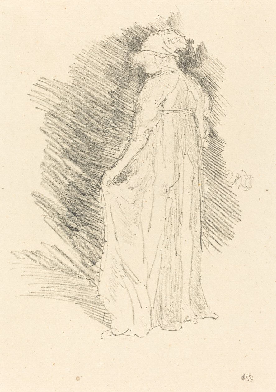 Draped figuuri, takanäkymä tekijältä James Abbott McNeill Whistler