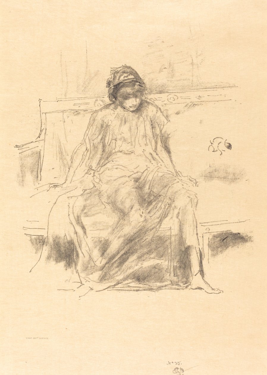 Verhottu hahmo, istuu tekijältä James Abbott McNeill Whistler