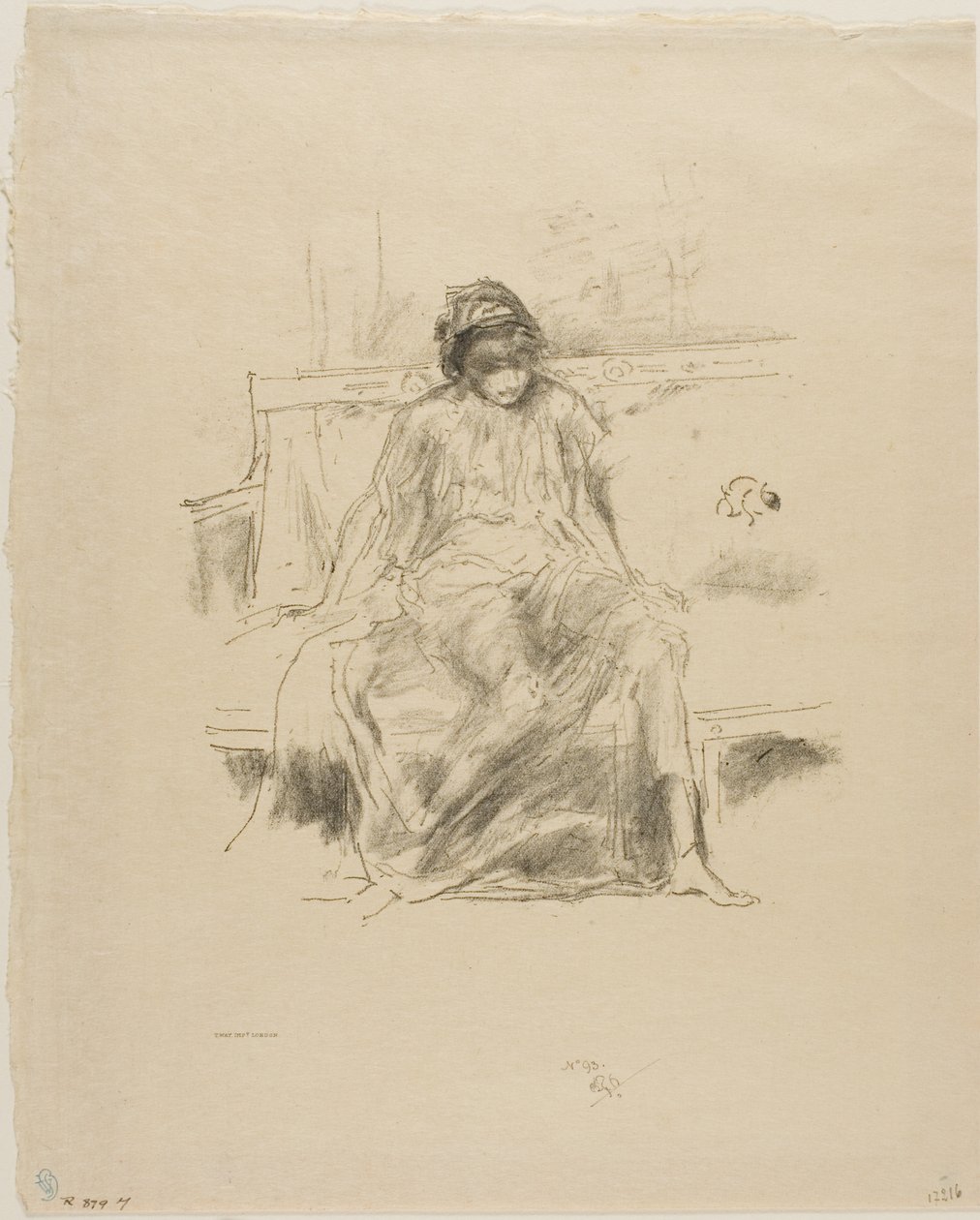 Pehmustettu hahmo, istuu tekijältä James Abbott McNeill Whistler
