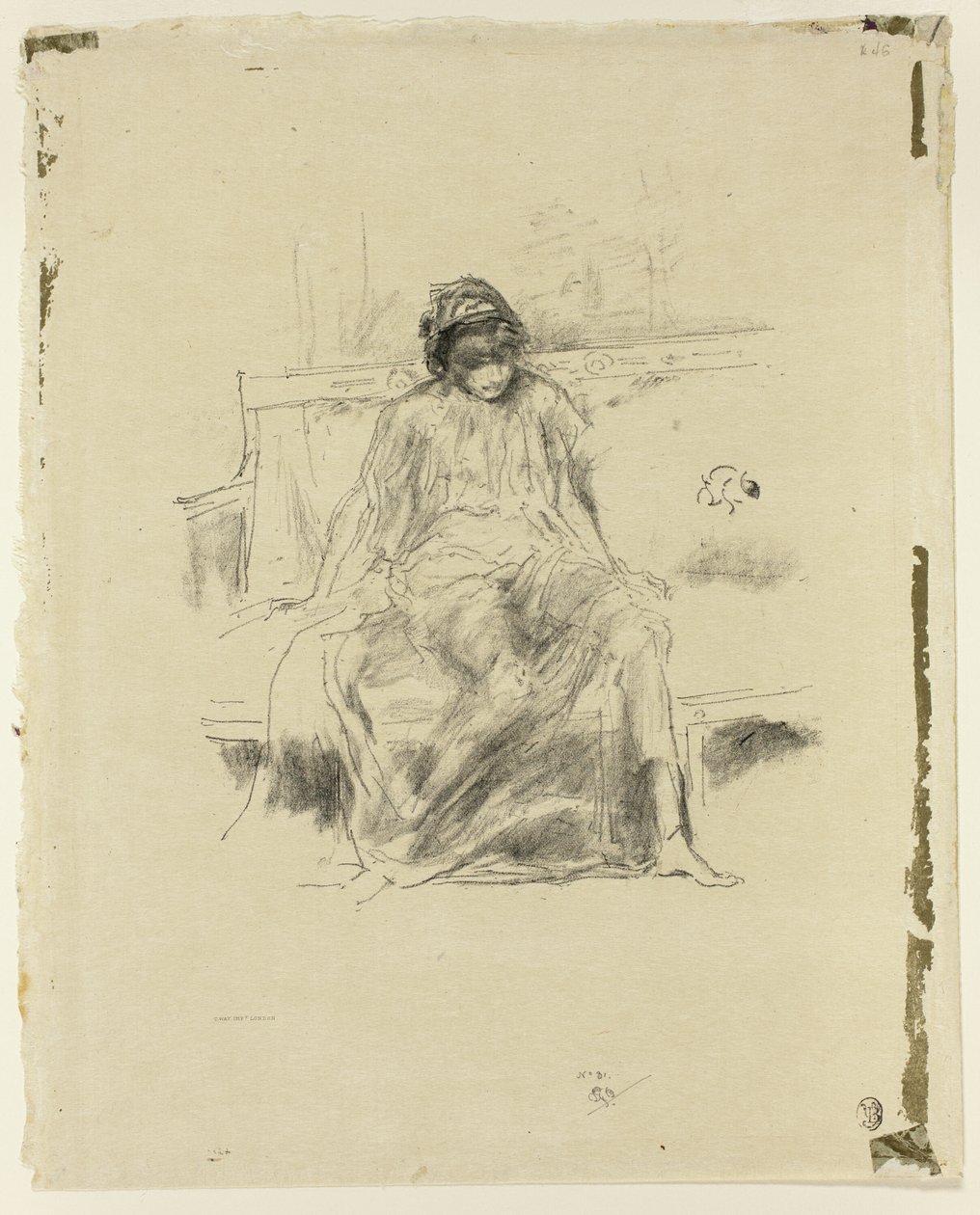 Pehmustettu hahmo, istuu tekijältä James Abbott McNeill Whistler