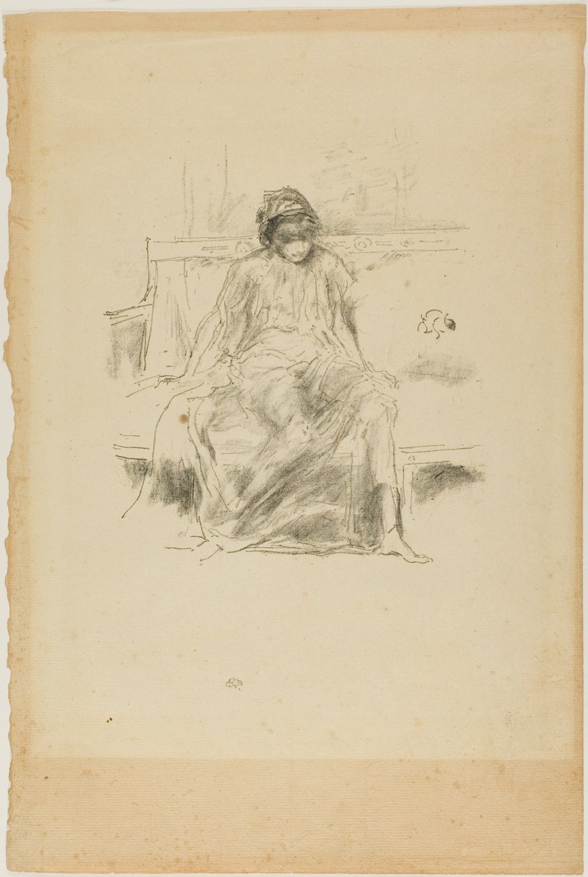 Pehmustettu hahmo, istuu tekijältä James Abbott McNeill Whistler