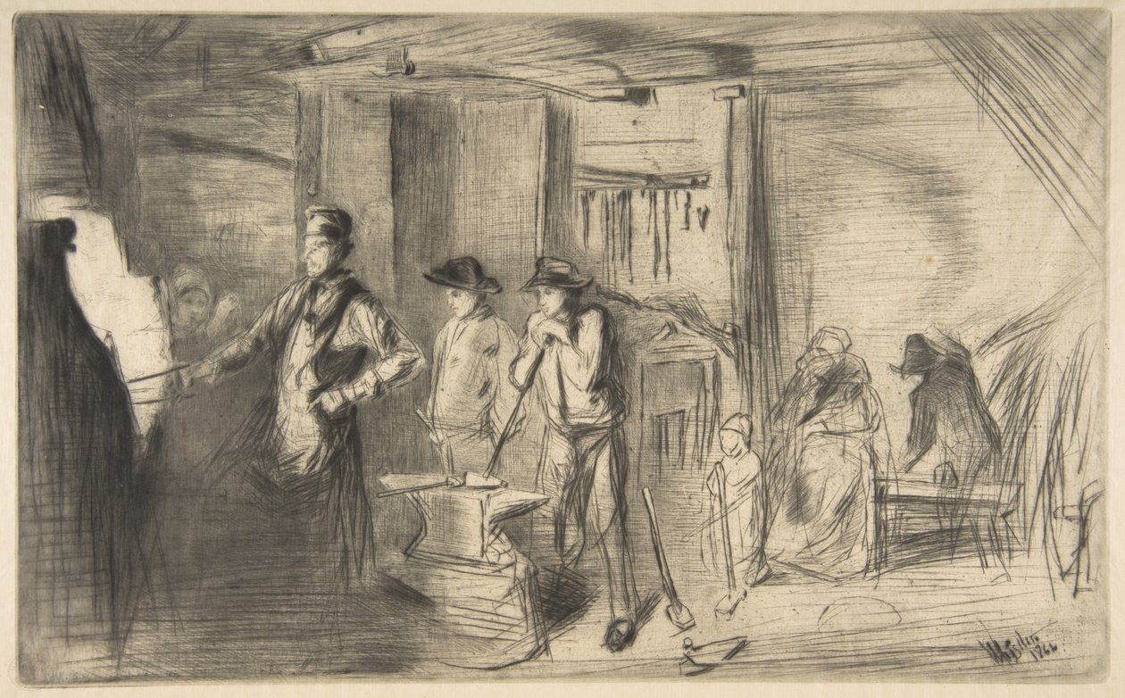 Paja, sarjasta "Kuusitoista etsausta Thamesin näkymistä ja muista aiheista" tekijältä James McNeill Whistler