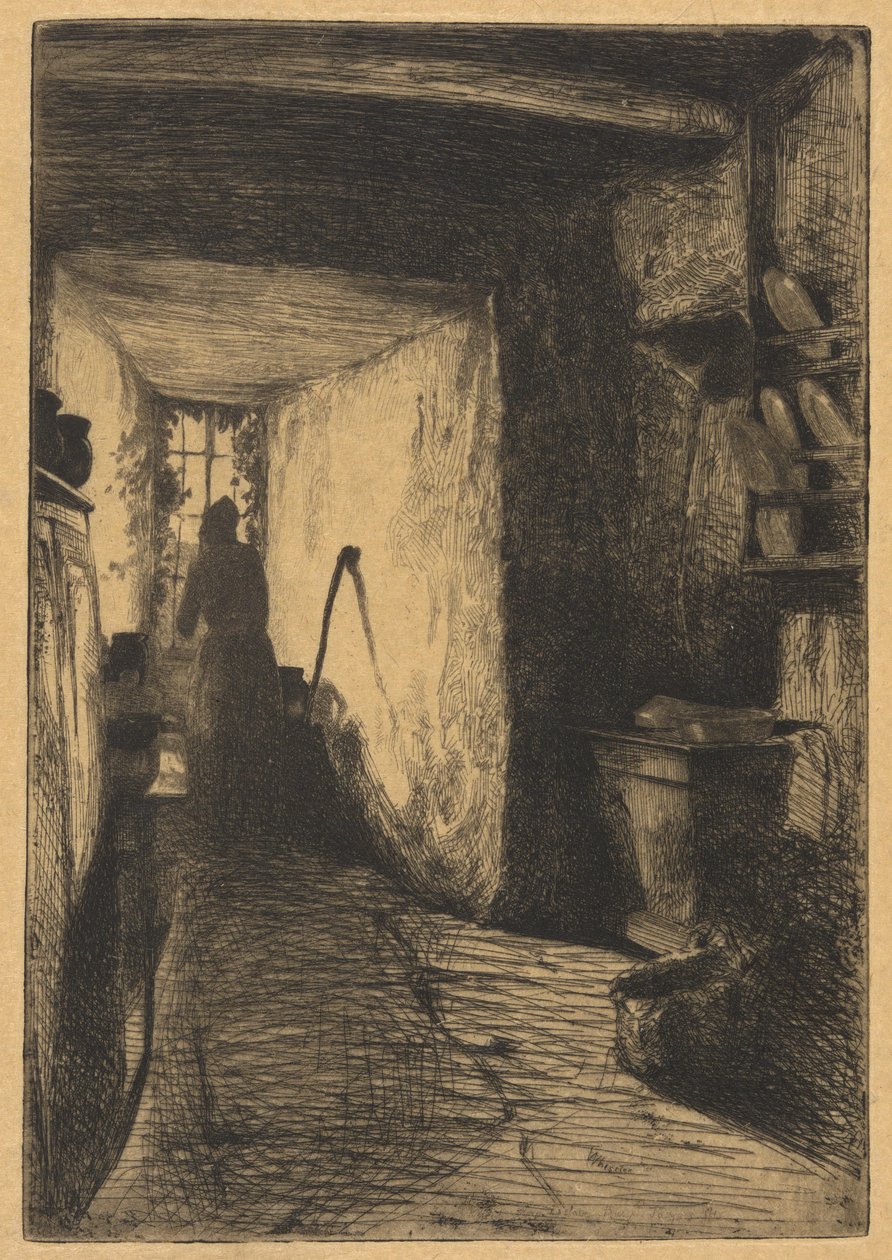 Keittiö, ranskalaisesta setistä (Douze Eaux-Fortes d tekijältä James Abbott McNeill Whistler
