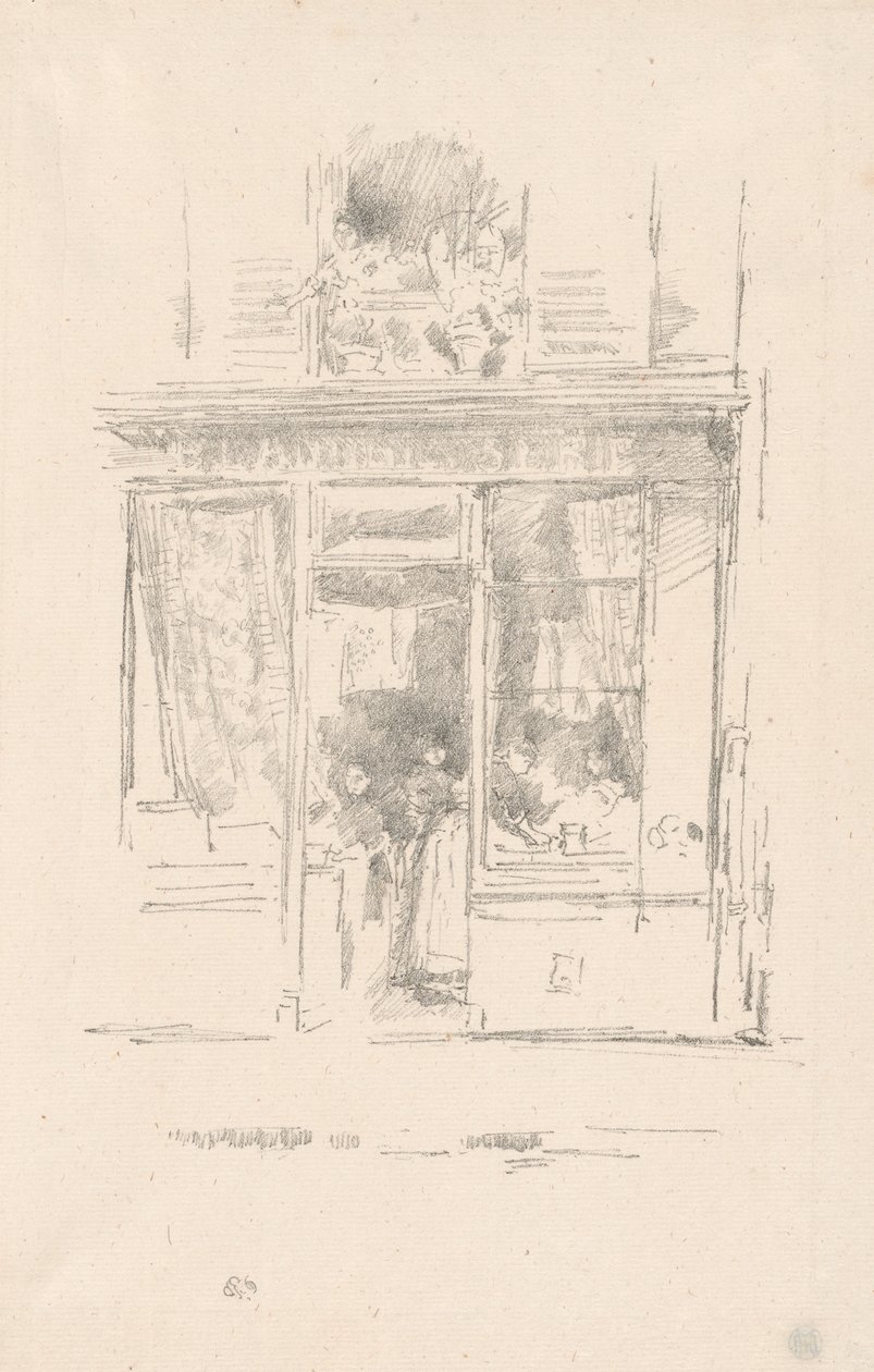 Pesumekko: "Place Dauphinen pyykkimies" tekijältä James Abbott McNeill Whistler