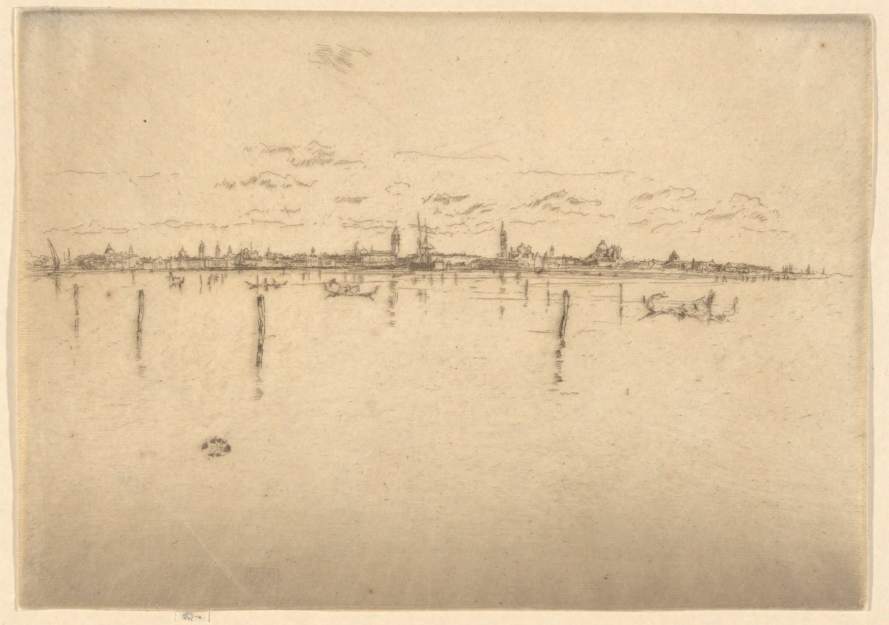 Pikku Venetsia, ensimmäisestä Venetsian sarjasta (Venetsia, 12 etsauksen sarja) tekijältä James Abbott McNeill Whistler
