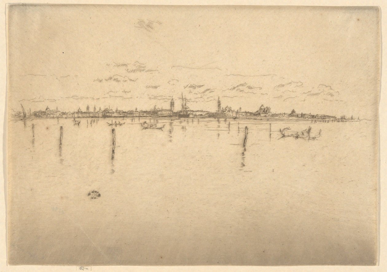 ”Pikku-Venetsia”, teoksesta ”Ensimmäinen Venetsia-sarja” (”Venetsia, sarja kahdestatoista etsauksesta”) tekijältä James McNeill Whistler