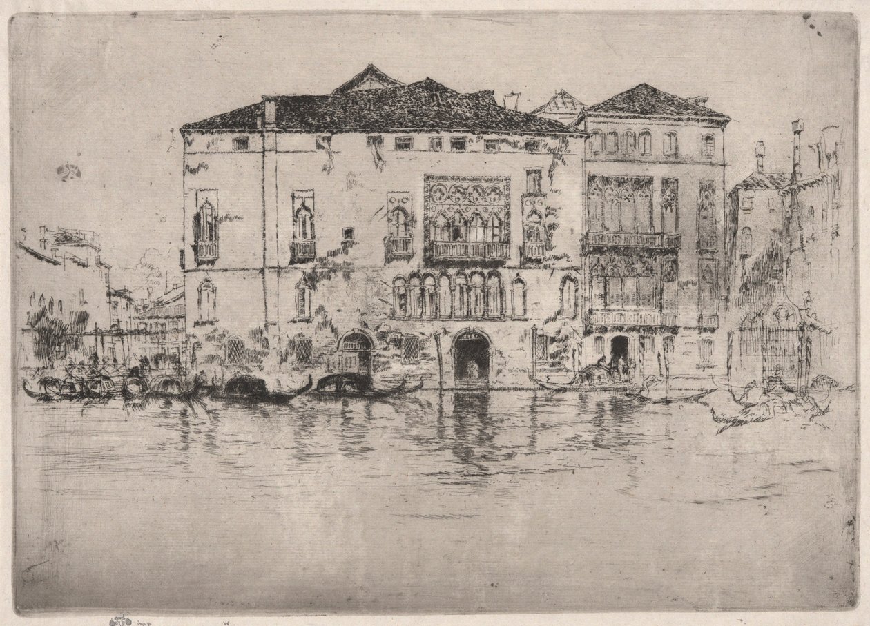 Palatsit ensimmäisestä Venetsian sarjasta (Venetsia, 12 etsauksen sarja) tekijältä James Abbott McNeill Whistler
