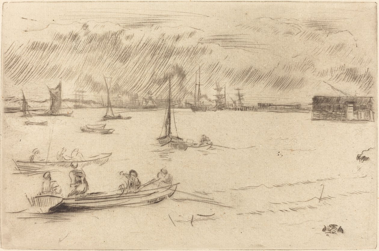Thames kohti Erithiä tekijältä James Abbott McNeill Whistler