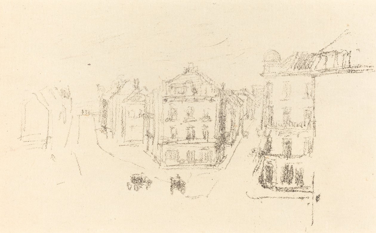 Kokeiluluonnos: Grand Rue, Dieppe tekijältä James Abbott McNeill Whistler