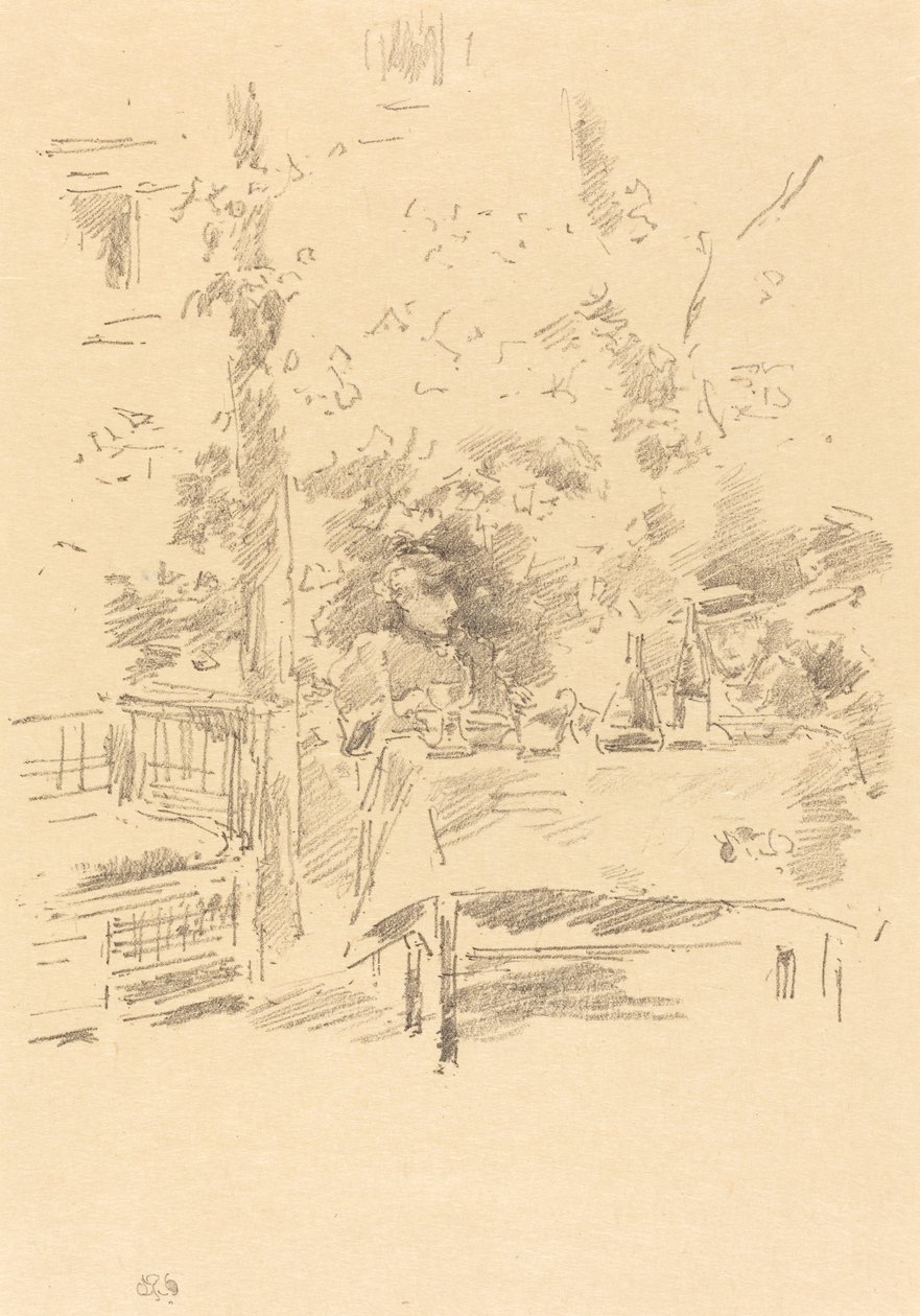 Yksittäinen puutarhassa tekijältä James Abbott McNeill Whistler
