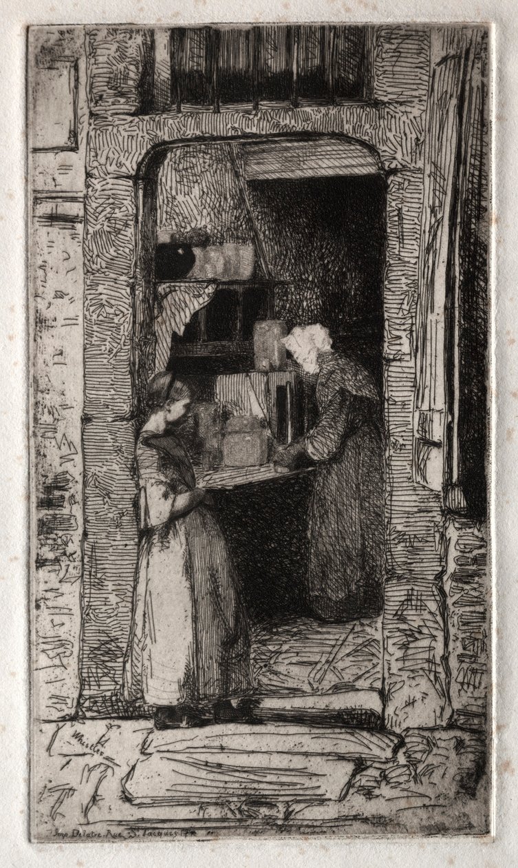 Kaksitoista kaiverrusta luonnosta:  La Marchande de Moutarde tekijältä James McNeill Whistler