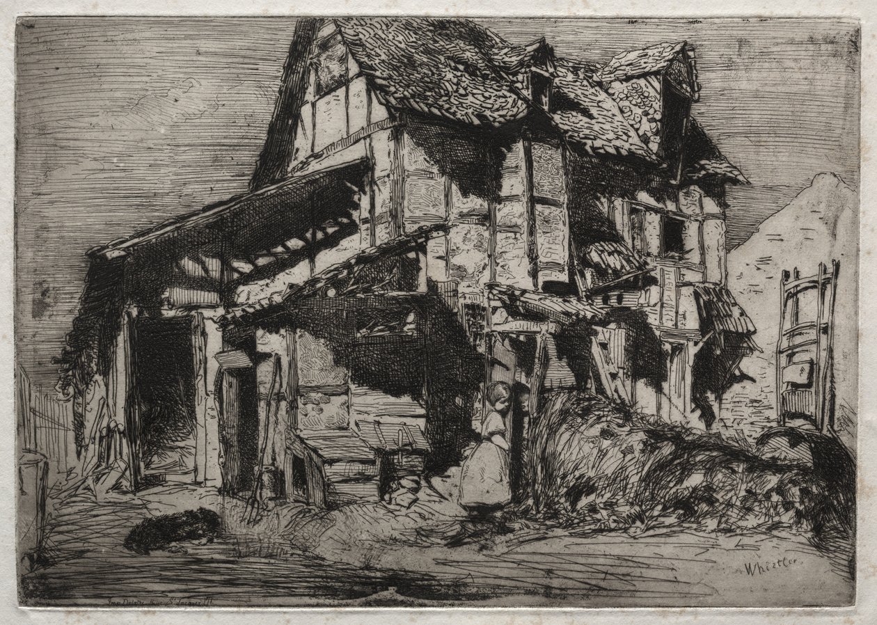 Kaksitoista luonnosta tehtyä etsausta:  Vaarallinen vuokratalo tekijältä James McNeill Whistler