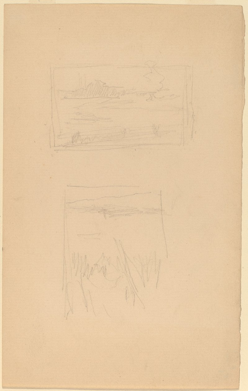 Brittiläisten taiteilijoiden seurassa ripustettiin kaksi luonnosta maisemakuvista tekijältä James Abbott McNeill Whistler