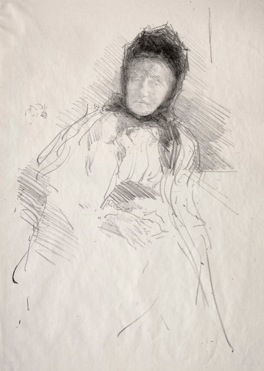 Keskeneräinen luonnos Lady Hadenista tekijältä James McNeill Whistler
