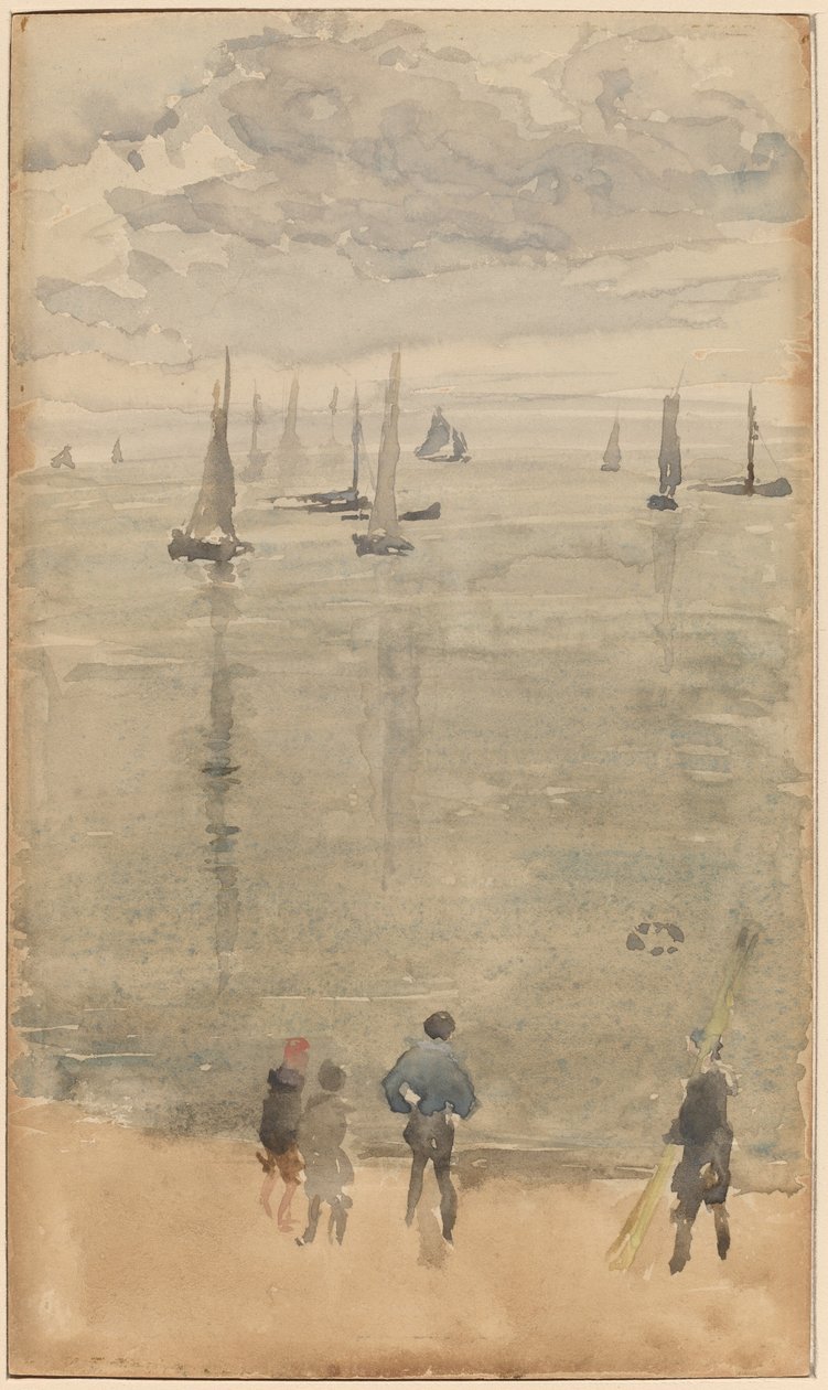 Violetti [Huomio?]...Kalastusveneiden paluu tekijältä James Abbott McNeill Whistler