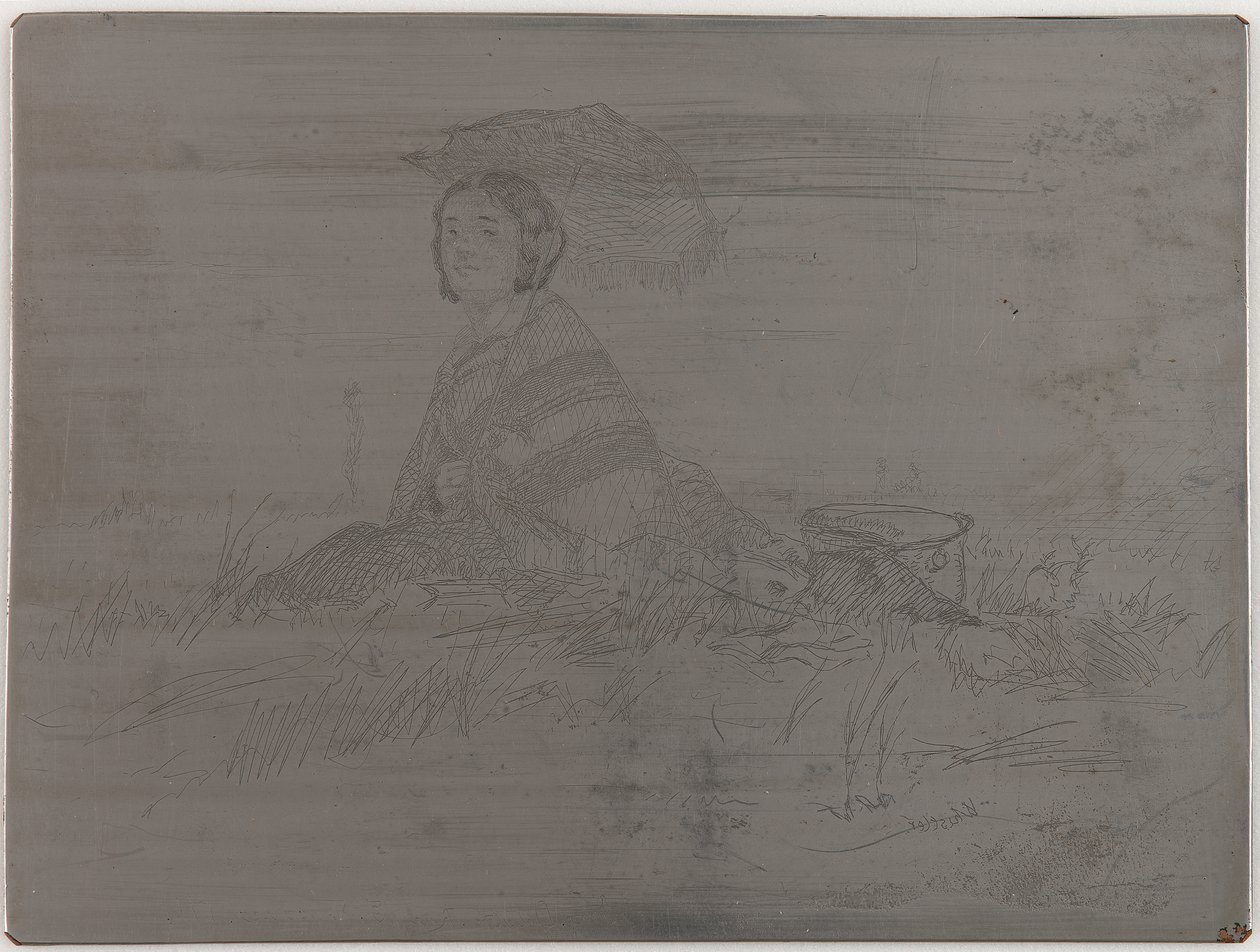 <em>En Plein Soleil</em>. Peruuttamaton levy 12 etsausta luonnosta (The French Set) tekijältä James Abbott McNeill Whistler