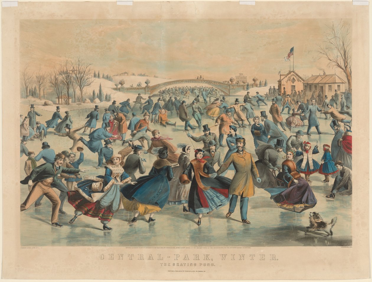 Central Park, Talvi: Luistelulampi. tekijältä James Merritt Ives