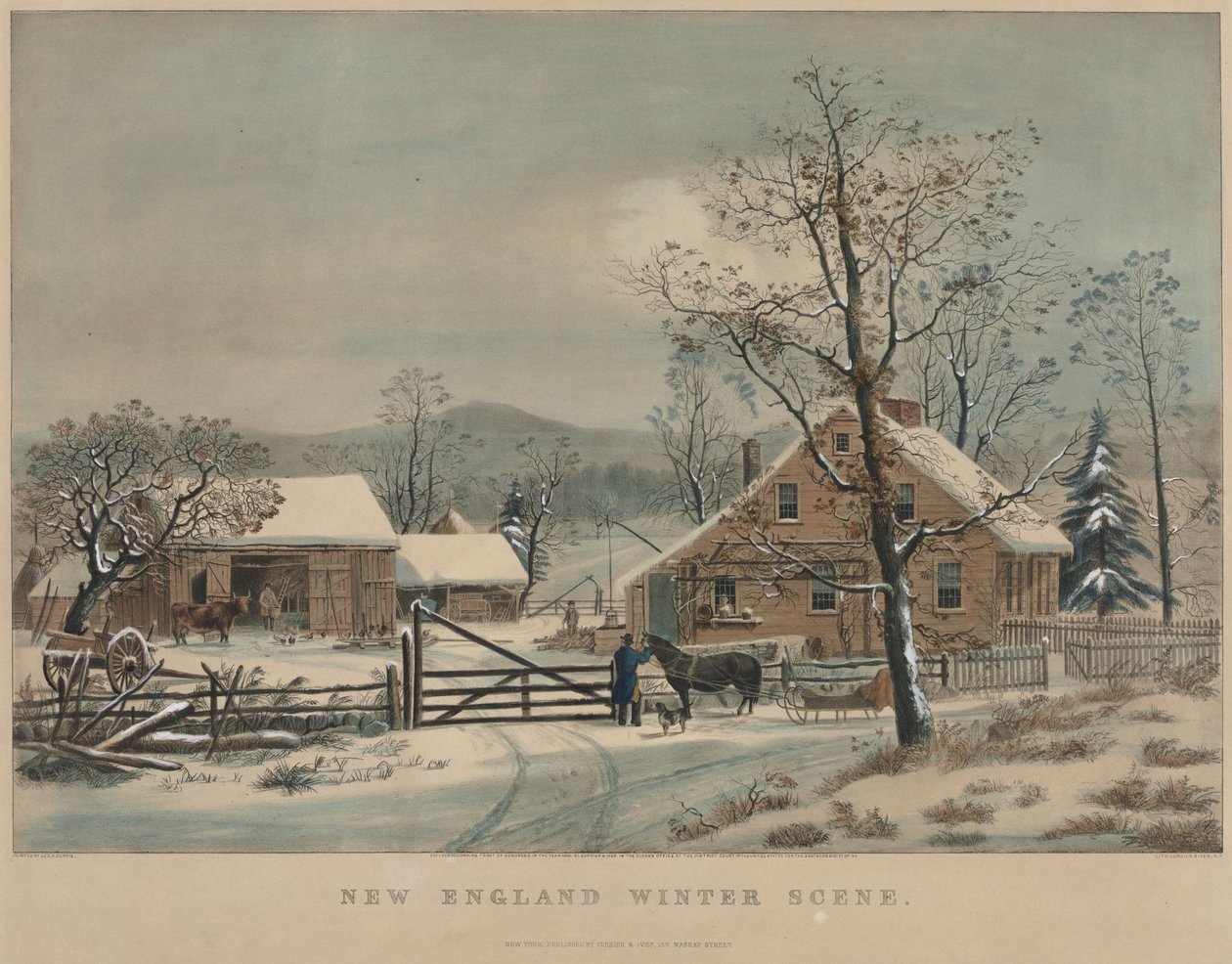 New England Winter Scene, 1861. tekijältä James Merritt Ives