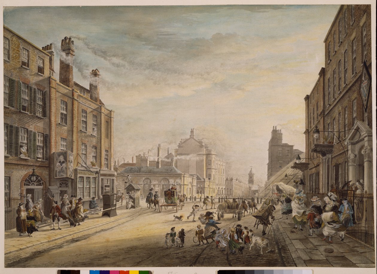 Näkymä Hanover Squarea kohti Näytössä Holles Street, Lontoo, 1773-1791 tekijältä James Miller