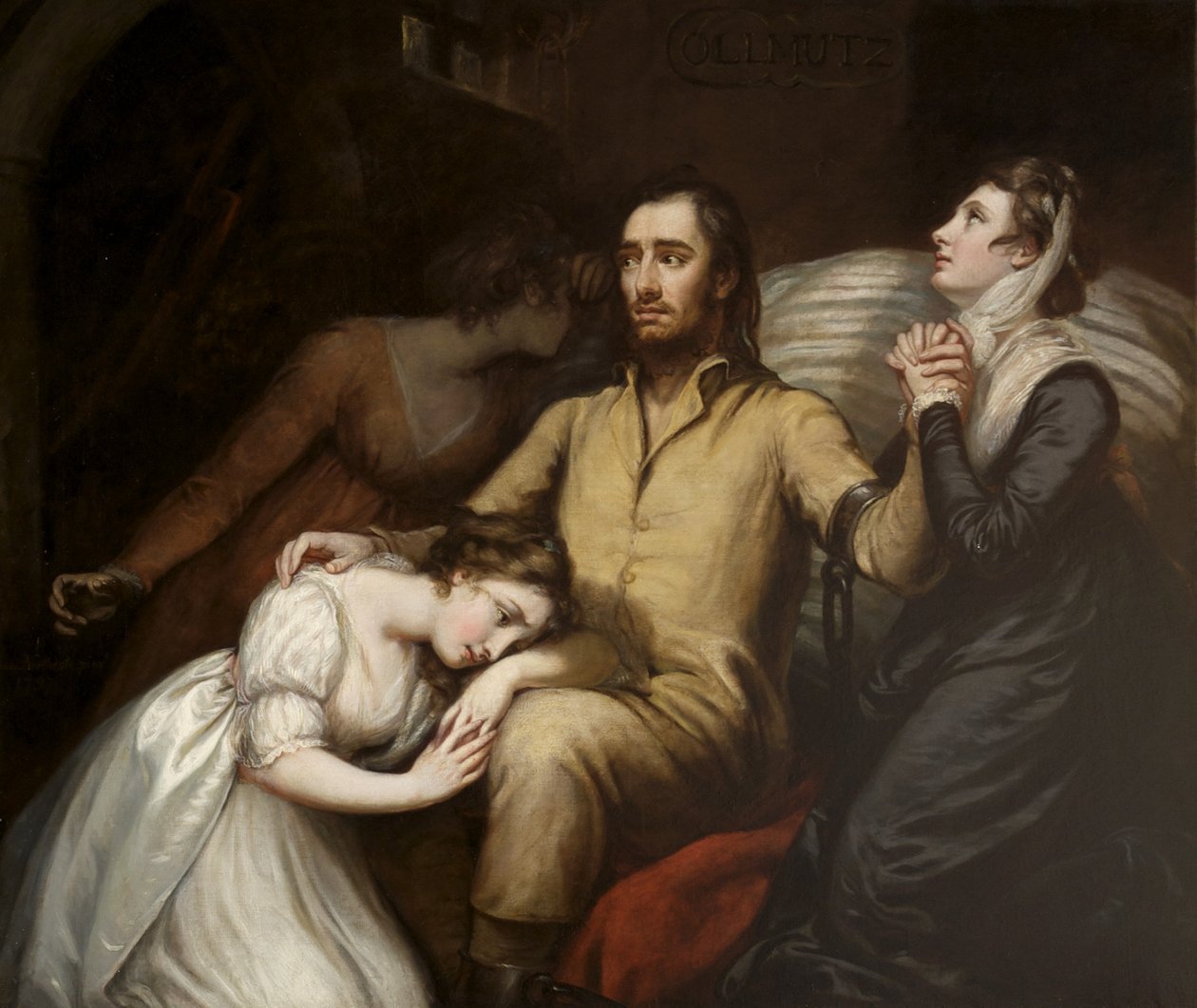 Lafayette Dungeonissa Olmützissä vaimonsa ja tyttäriensä kanssa, 1797 tekijältä James Northcote