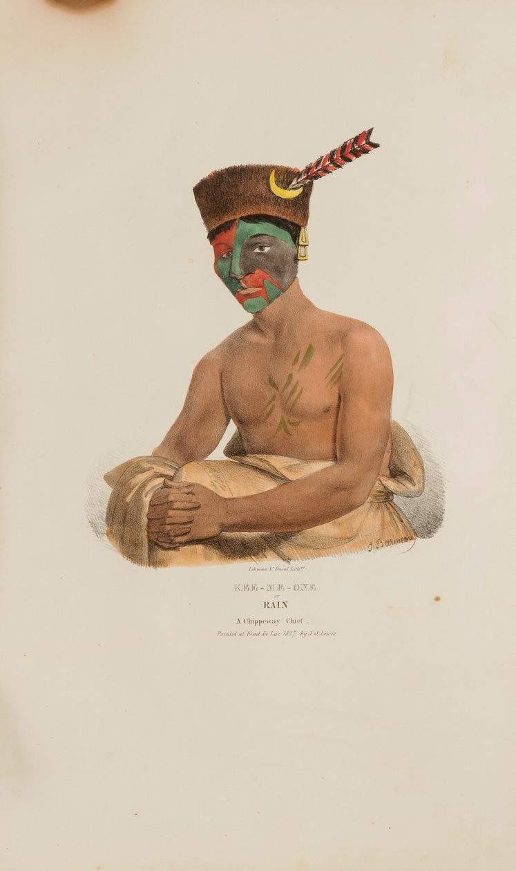 KEE-ME-ONE tai Rain; A Chippeway Chief, Aboriginaalien portfoliosta. tekijältä James Otto Lewis