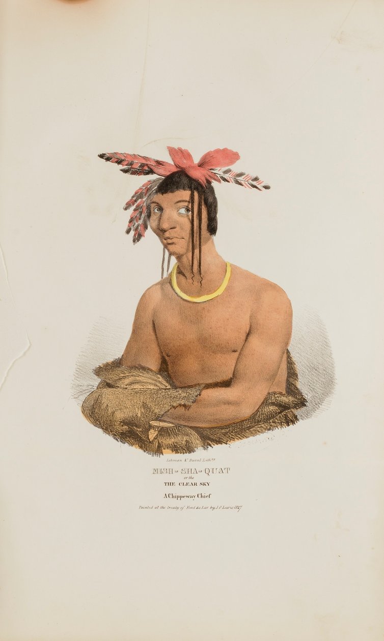 MISH-SHA-QUAT eli kirkas taivas; Chippeway Chief, Aboriginaalien salkusta. tekijältä James Otto Lewis