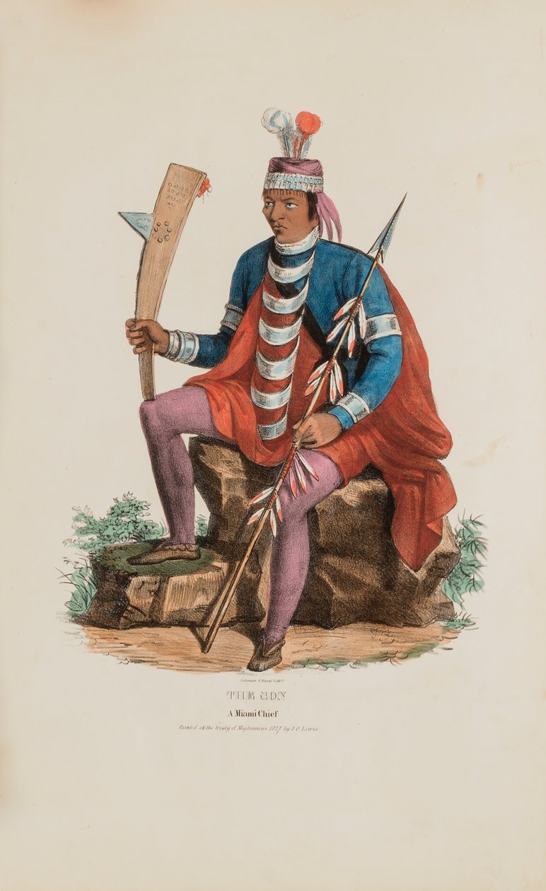 RICHARDVILLE; Miamin päällikkö, julkaisusta The Aboriginal Portfolio (alkuperäiskansojen salkku). tekijältä James Otto Lewis