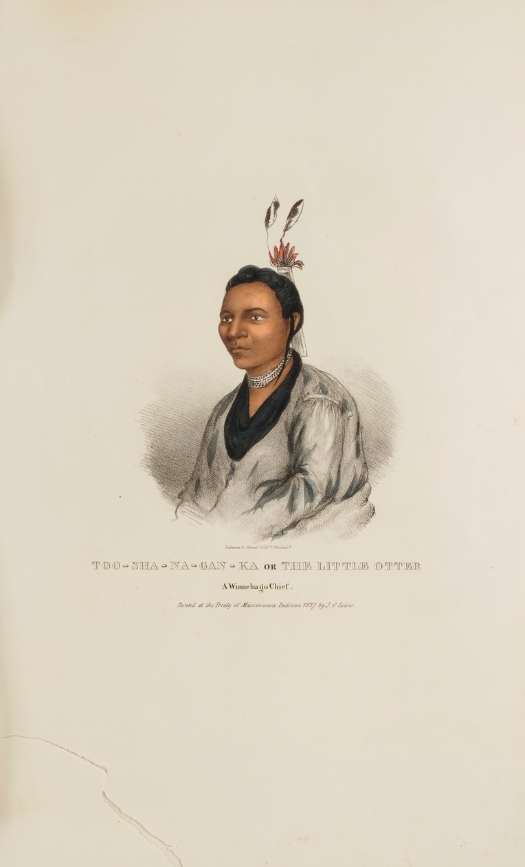 TOO-SHA-NA-GAN-KA eli Pikku Saukko; Winnebago Chief, Aboriginaalien salkusta. tekijältä James Otto Lewis