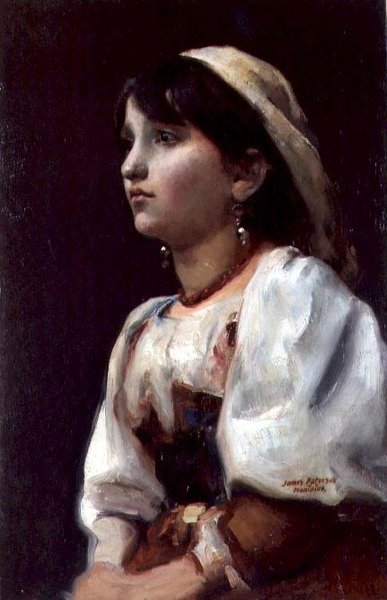 Italialainen tyttö, n. 1890 (öljy kankaalle) tekijältä James Paterson