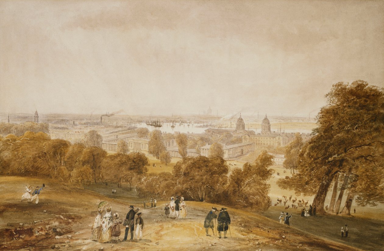 Näkymä Lontooseen Greenwichistä, tekijältä James Pattison Cockburn